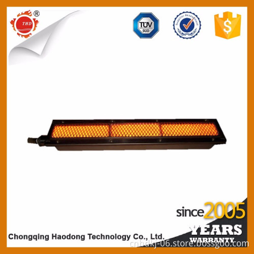 Natural gas ceramic infrared searing side burner for steak roasting